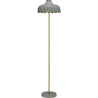 Delikatna lampa podłogowa kwiat Wells zielona